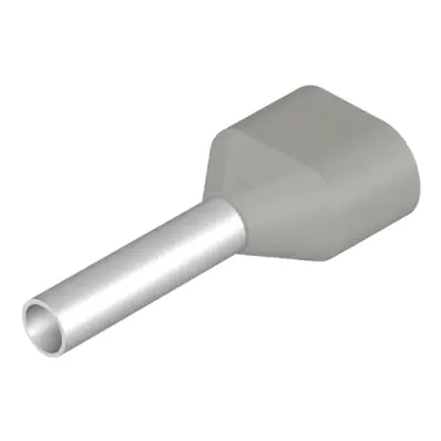 Insulated wire end ferrule, 0.75 mm², 14 mm/8 mm long, gray, 9018520000 - 1