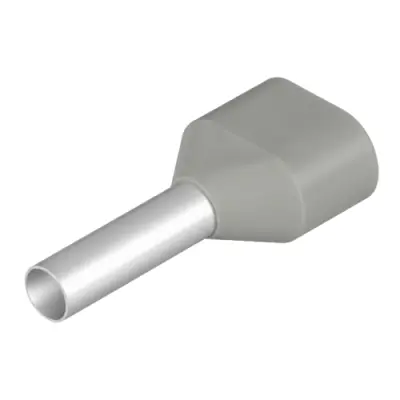 Insulated wire end ferrule, 2.5 mm², 19 mm/10 mm long, gray, 9018580000 - 1