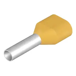 Insulated wire end ferrule, 1.0 mm², 15 mm/8 mm long, DIN 46228-4, yellow, 9018650000