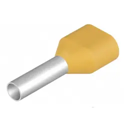 Insulated wire end ferrule, 1.0 mm², 15 mm/8 mm long, DIN 46228-4, yellow, 9018690000