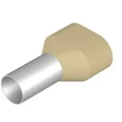 Insulated wire end ferrule, 10 mm², 24 mm/12 mm long, DIN 46228-4, ivory, 9018860000
