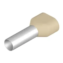 Insulated wire end ferrule, 10 mm², 30 mm/18 mm long, DIN 46228-4, ivory, 9018870000