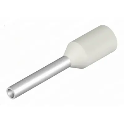 Insulated wire end ferrule, 0.5 mm², 14 mm/8 mm long, white, 9019010000 - 1