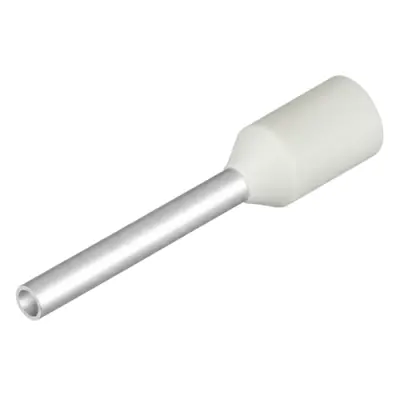 Insulated wire end ferrule, 0.5 mm², 16 mm/10 mm long, white, 9019020000 - 1