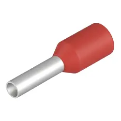 Insulated wire end ferrule, 1.0 mm², 12 mm/6 mm long, red, 9019070000