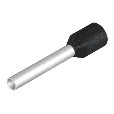 Insulated wire end ferrule, 1.5 mm², 18 mm/12 mm long, black, 9019140000 - 1