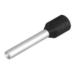Insulated wire end ferrule, 1.5 mm², 18 mm/12 mm long, black, 9019140000