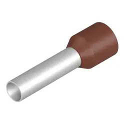 Insulated wire end ferrule, 10 mm², 28 mm/18 mm long, brown, 9021160000