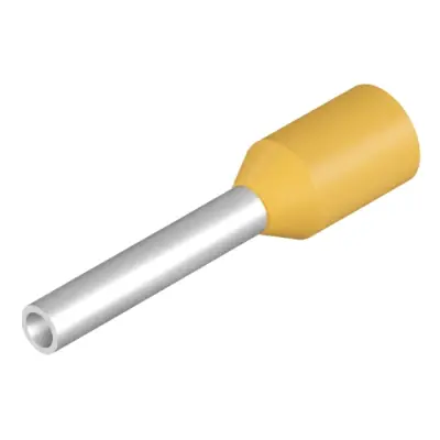 Insulated wire end ferrule, 0.25 mm², 10 mm/6 mm long, yellow, 9021210000 - 1