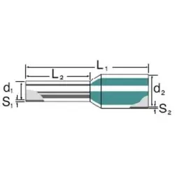 Insulated wire end ferrule, 0.75 mm², 15 mm/8 mm long, blue, 9021940000