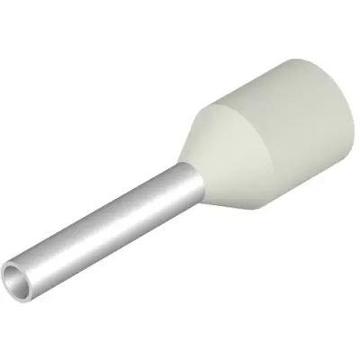 Insulated wire end ferrule, 0.75 mm², 14 mm/8 mm long, DIN 46228-4, white, 9025700000 - 1