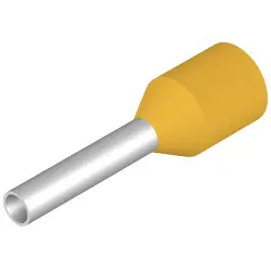 Insulated wire end ferrule, 1.0 mm², 14 mm/8 mm long, DIN 46228-4, yellow, 9025710000