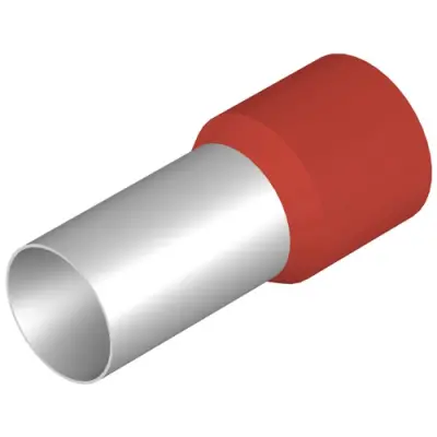 Insulated wire end ferrule, 95 mm², 44 mm/25 mm long, red, 9028210000 - 1