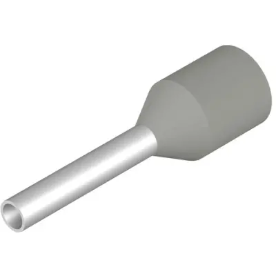 Insulated wire end ferrule, 0.75 mm², 14 mm/8 mm long, DIN 46228-4, gray, 9028580000 - 1