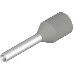 Insulated wire end ferrule, 0.75 mm², 14 mm/8 mm long, DIN 46228-4, gray, 9028580000