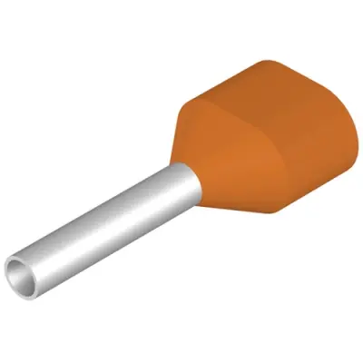 Insulated wire end ferrule, 0.5 mm², 14 mm/8 mm long, orange, 9037200000 - 1