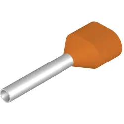Insulated wire end ferrule, 0.5 mm², 16 mm/10 mm long, orange, 9037210000