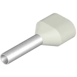 Insulated wire end ferrule, 0.75 mm², 14 mm/8 mm long, white, 9037230000