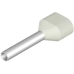 Insulated wire end ferrule, 0.75 mm², 16 mm/10 mm long, white, 9037240000