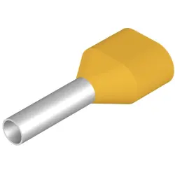 Insulated wire end ferrule, 1.0 mm², 15 mm/8 mm long, yellow, 9037260000