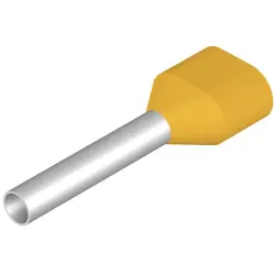 Insulated wire end ferrule, 1.0 mm², 19 mm/12 mm long, yellow, 9037270000
