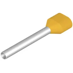 Insulated wire end ferrule, 1.0 mm², 25 mm/18 mm long, yellow, 9037280000
