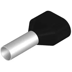Insulated wire end ferrule, 6.0 mm², 23 mm/12 mm long, black, 9037320000