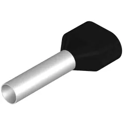 Insulated wire end ferrule, 6.0 mm², 29 mm/18 mm long, black, 9037330000