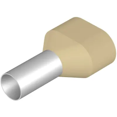 Insulated wire end ferrule, 10 mm², 24 mm/12 mm long, ivory, 9037340000 - 1
