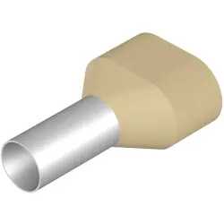 Insulated wire end ferrule, 10 mm², 24 mm/12 mm long, ivory, 9037340000