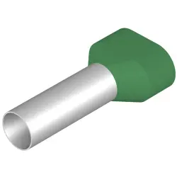 Insulated wire end ferrule, 16 mm², 38 mm/25 mm long, green, 9037370000