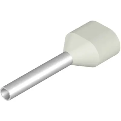 Insulated wire end ferrule, 0.5 mm², 16 mm/10 mm long, white, 9037390000 - 1