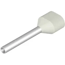 Insulated wire end ferrule, 0.5 mm², 18 mm/12 mm long, white, 9037400000