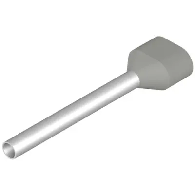 Insulated wire end ferrule, 0.75 mm², 24 mm/18 mm long, gray, 9037430000 - 1