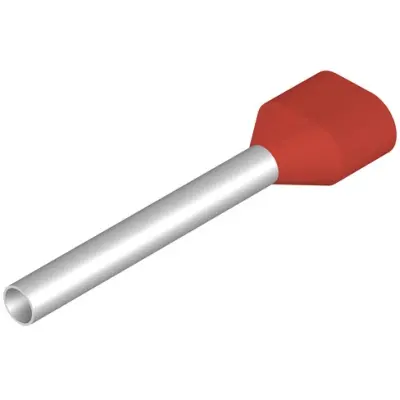 Insulated wire end ferrule, 1.0 mm², 25 mm/18 mm long, red, 9037460000 - 1