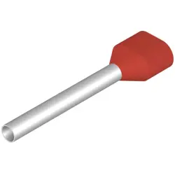 Insulated wire end ferrule, 1.0 mm², 25 mm/18 mm long, red, 9037460000
