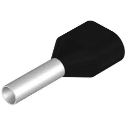 Insulated wire end ferrule, 1.5 mm², 16 mm/8 mm long, black, 9037470000