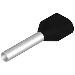 Insulated wire end ferrule, 1.5 mm², 20 mm/12 mm long, black, 9037480000