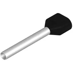 Insulated wire end ferrule, 1.5 mm², 26 mm/18 mm long, black, 9037490000