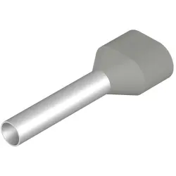 Insulated wire end ferrule, 4.0 mm², 28 mm/18 mm long, gray, 9037540000