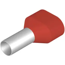 Insulated wire end ferrule, 10 mm², 24 mm/12 mm long, red, 9037570000