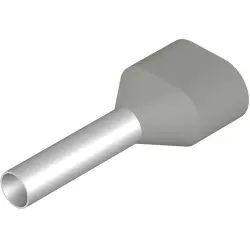 Insulated wire end ferrule, 2.5 mm², 21 mm/12 mm long, gray, 9037650000