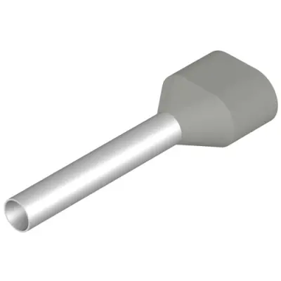 Insulated wire end ferrule, 2.5 mm², 27 mm/18 mm long, gray, 9037660000 - 1