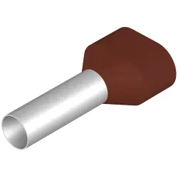 Insulated wire end ferrule, 10 mm², 30 mm/18 mm long, brown, 9037720000