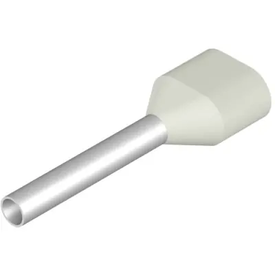 Insulated wire end ferrule, 0.75 mm², 19 mm/12 mm long, DIN 46228-4, white, 9202820000 - 1