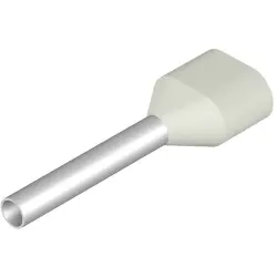 Insulated wire end ferrule, 0.75 mm², 19 mm/12 mm long, DIN 46228-4, white, 9202820000