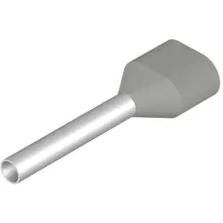Insulated wire end ferrule, 0.75 mm², 18 mm/12 mm long, DIN 46228-4, gray, 9202830000