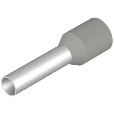 Insulated wire end ferrule, 4.0 mm², 20 mm/12 mm long, DIN 46228-4, gray, 9203630000 - 1
