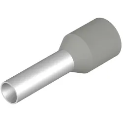 Insulated wire end ferrule, 2.5 mm², 14 mm/8 mm long, DIN 46228-4, gray, 9426770000