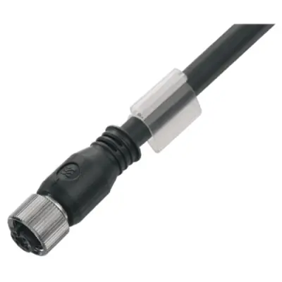 Sensor actuator cable, M12-cable socket, straight to open end, 5 pole, 5 m, PUR, black, 4 A, 9456140500 - 1